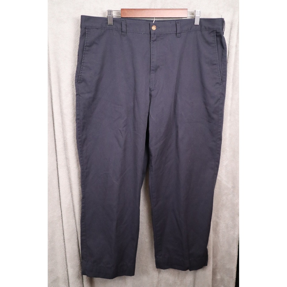 Puritan Mens Flat Front Chino Pants Dress Navy Blue 40x30 PS8016 Straight Leg